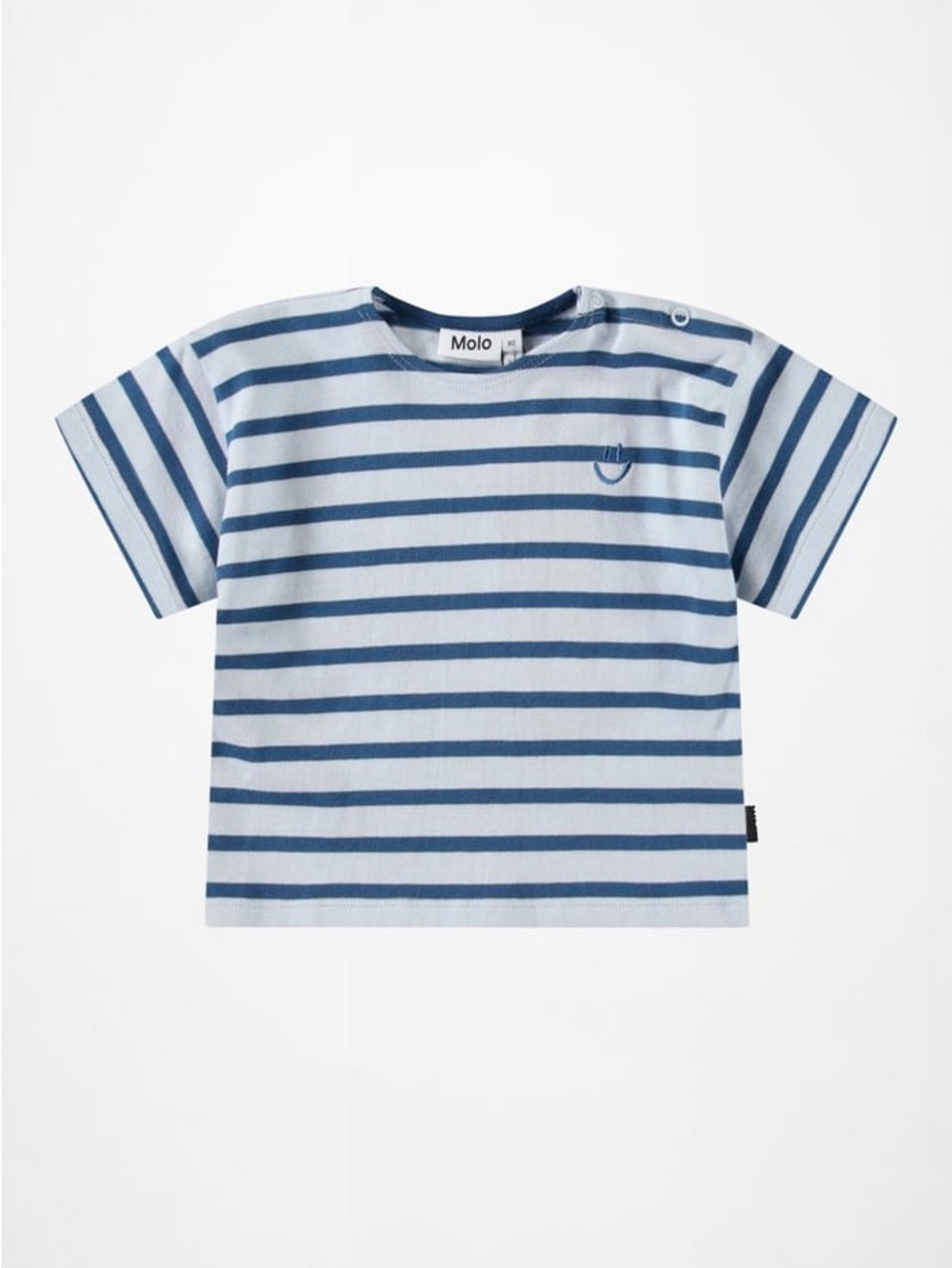 NWT Molo Light Blue and Navy Striped Short-Sleeve Tee
